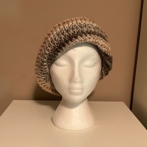 Crocheted ladies new handmade hat variegated brown